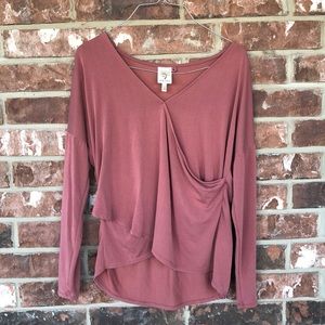 Pink crossover blouse